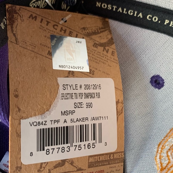 Los Angeles Lakers Mitchell & Ness Snapback Hat Brand New - Picture 5 of 5